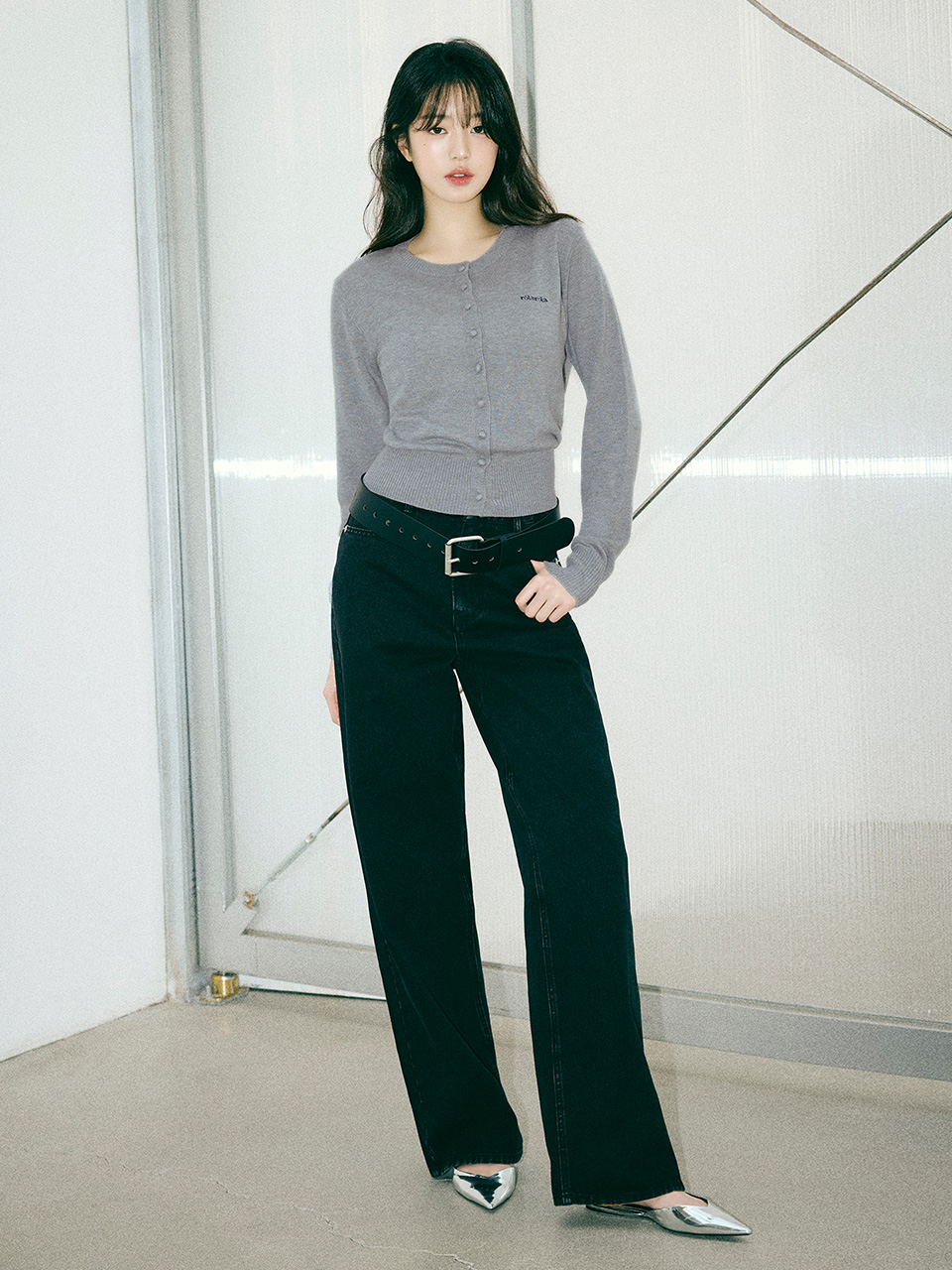 WIDE DENIM PANTS BLACK