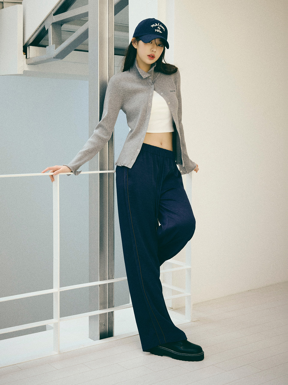 SIDE LINE TRACK PANTS NAVY