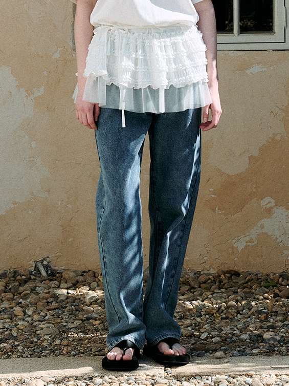 LAYERED WRAP MINI SKIRT WHITE