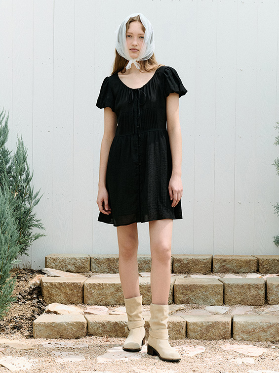 RIBBON LACE MINI ONEPIECE BLACK