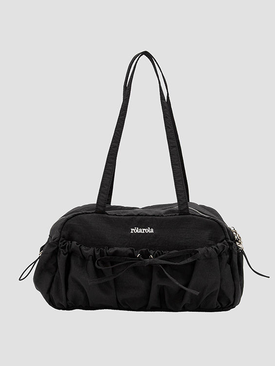 STRING RIBBON DUFFLE BAG BLACK