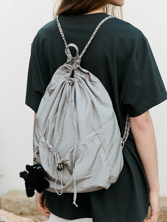 NYLON CHAIN BACKPACK GRAY
