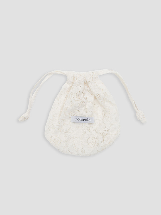 LACE STRING POUCH IVORY