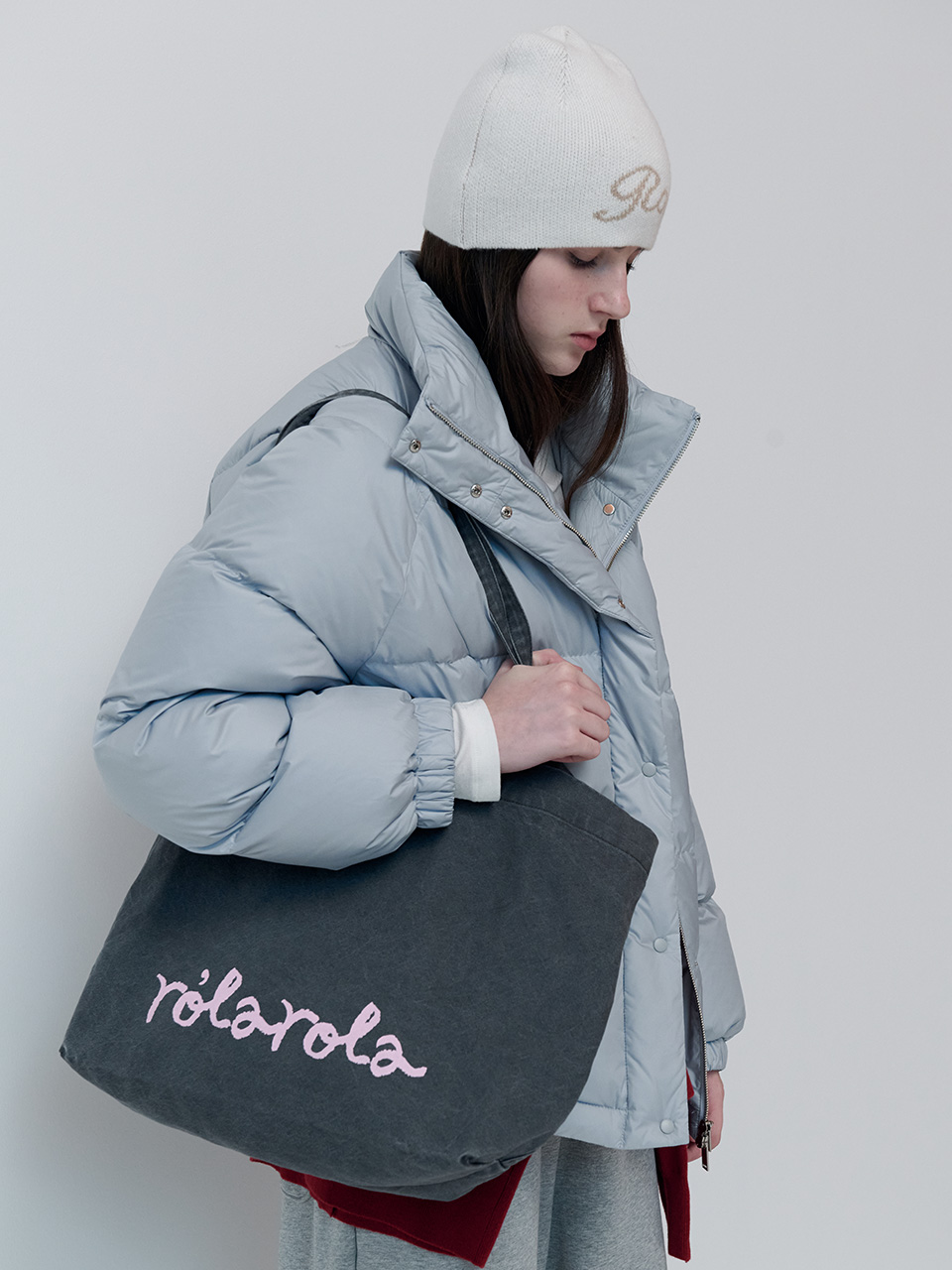 HIGH NECK DUCK DOWN PADDING BLUE 