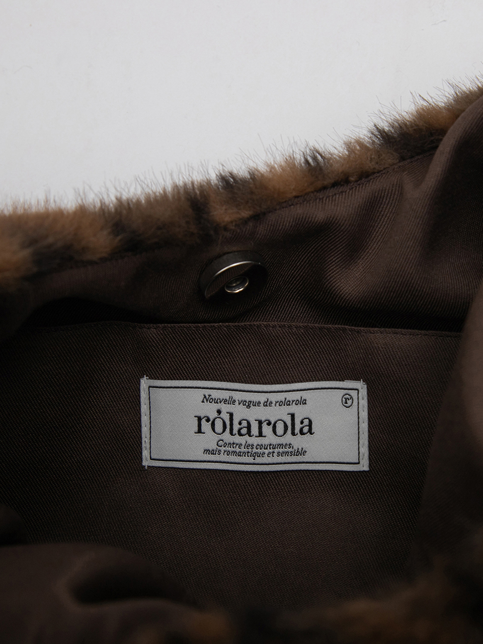 LEOPARD FUR TOTE BAG DEEP BROWN